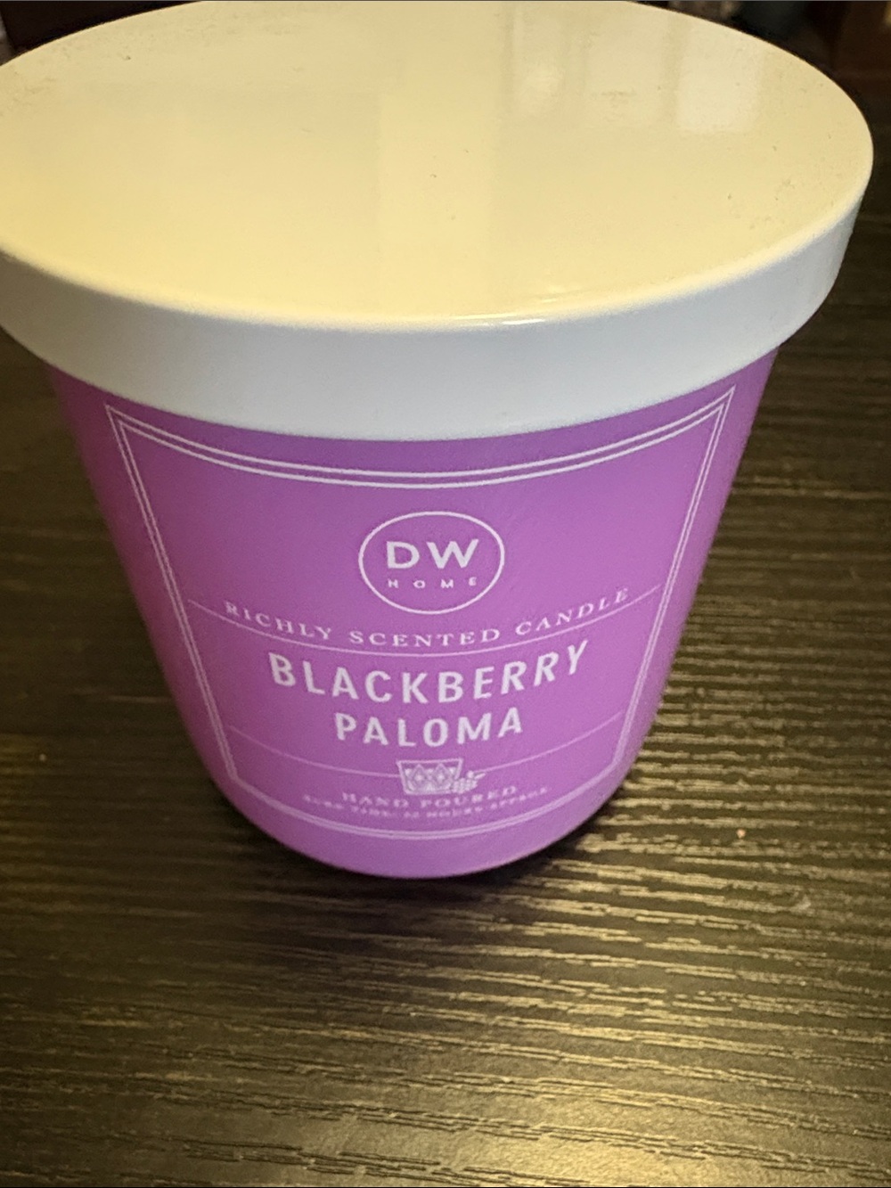 DW Home Blackberry Paloma Scented Candle - Purple and White